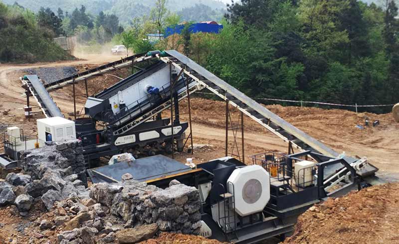 mobile crushing station production site