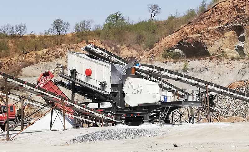 mobile stone crusher production site