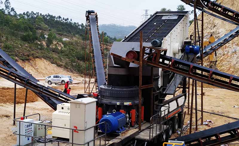mobile cone crusher production site