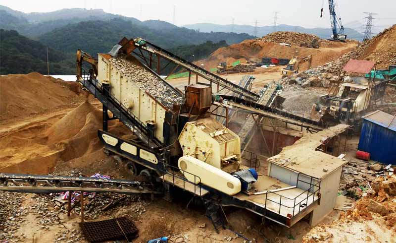 mobile impact crusher production site
