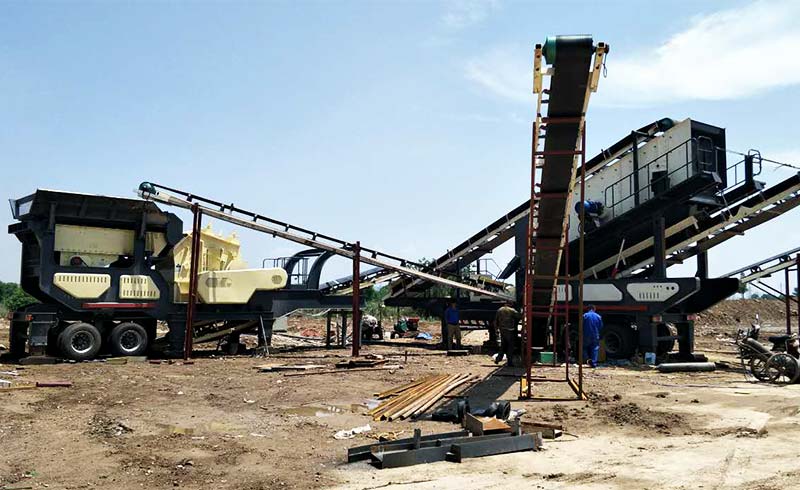 mobile impact crusher production site